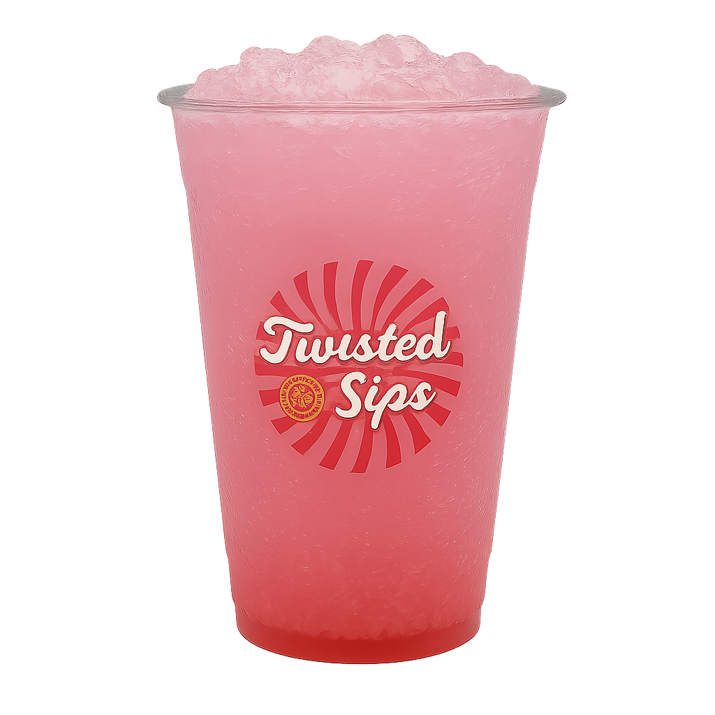 A sour candy and lime drink that has a base of white Monster that is called Charged Lime Smash and in a cup with the Twisted Sips logo on it.